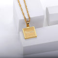 Queen Frosted Square Pendant / Stainless Steel view 2