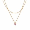 Roma Layered Pink Heart Necklace view 1
