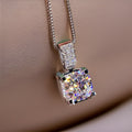 Rosalie Square Diamond Necklace / 925 Silver Plated view 1