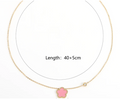 Roweena Pink Clover Necklace / Stainless Steel view 3