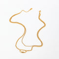 Ruth Double Chain Lock necklace / 18K Gold Plated view 2