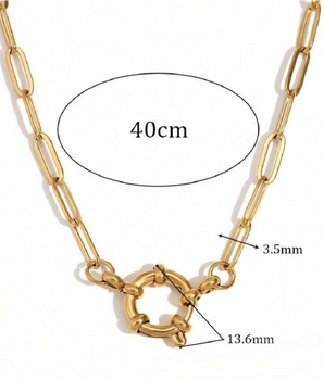 The Charlie Paperclip Charm Necklace / 18K Gold Plated - Nina Kane Jewellery