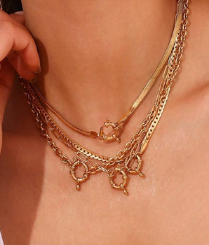 The Charlie Paperclip Charm Necklace / 18K Gold Plated - Nina Kane Jewellery