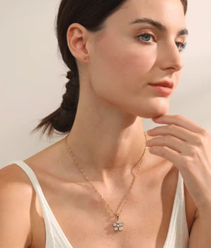 The Crystal Bloom Necklace / 18K Gold Plated - Nina Kane Jewellery