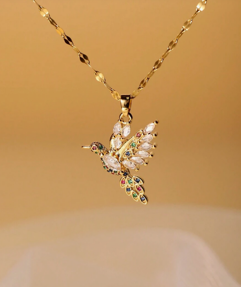 The Crystal Sparrow Neclace / 18K Gold Plated