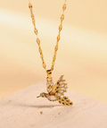 The Crystal Sparrow Neclace / 18K Gold Plated view 2