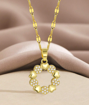 The Heart Wreath Necklace / 18K Gold Plated - Nina Kane Jewellery