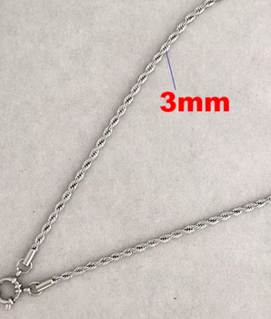 The Silver Twist Charm Necklace / Stainless Steel - Nina Kane Jewellery