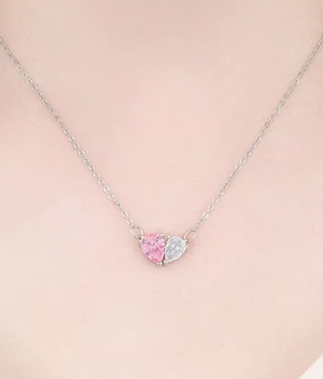 Two Stone Waterdrop Pendant / 925 Sterling Silver - Nina Kane Jewellery