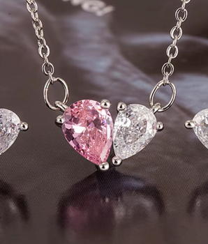 Two Stone Waterdrop Pendant / 925 Sterling Silver - Nina Kane Jewellery