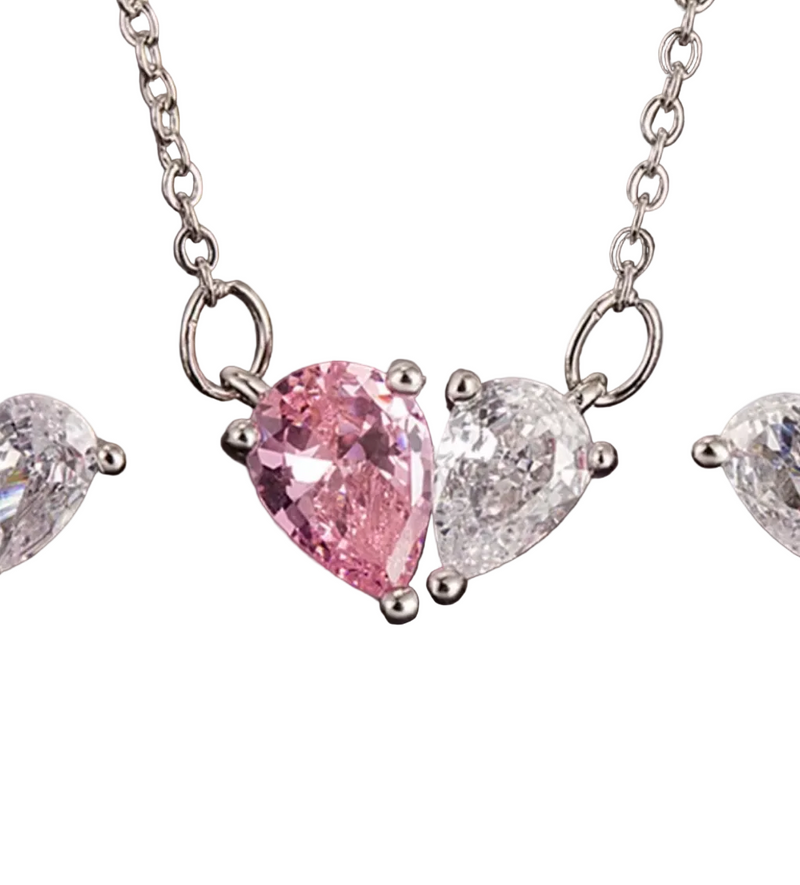 Two Stone Waterdrop Pendant
