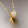 White Elisabeth Totem Barrel Stripe Necklace / Stainless Steel view 3
