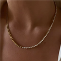 Xena Spliced Cuban & Zircon Neckace / 18K Gold Plated view 1