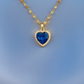 Yasmin Blue Heart Pendant / Stainless steel view 2