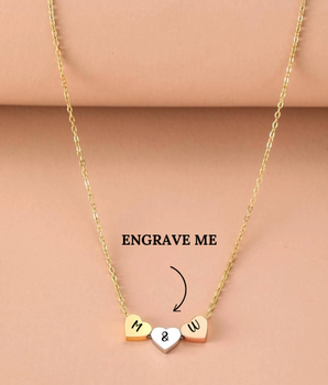 Yvie Personalised Heart Necklace / 18K Gold Plated - Nina Kane Jewellery