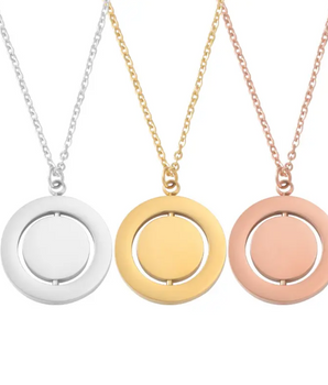 Derya Rotating Personalised Necklaces / 18K Gold Plated - Nina Kane Jewellery