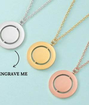 Derya Rotating Personalised Necklaces / 18K Gold Plated - Nina Kane Jewellery