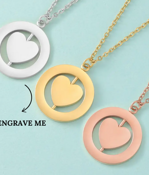 Ellie Rotating Heart Personalised Necklaces / 18K Gold Plated - Nina Kane Jewellery