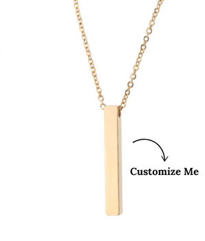 Morweena Personalised Bar Necklace / 18K Gold Plated - Nina Kane Jewellery