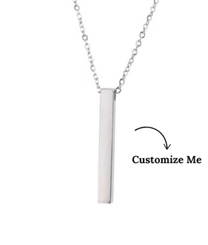 Morweena Personalised Bar Necklace / 18K Gold Plated - Nina Kane Jewellery