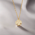 Astra Spinning Clover Necklace / Stainless Steel view 3