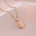 Astra Spinning Clover Necklace / Stainless Steel view 2