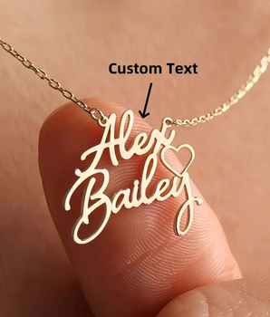 Belle Double Name Personalised Necklace / Stainless Steel - Nina Kane Jewellery