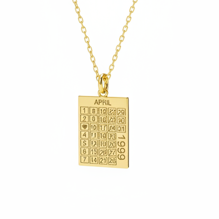 Birth Date Calender Custom Necklace