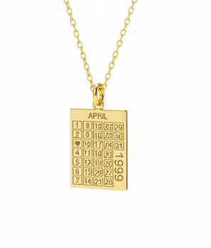 Birth Date Calender Custom Necklace - Nina Kane Jewellery