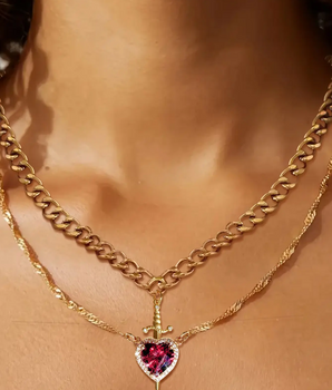 Capulet 2 in 1 Heart & Sword Double Necklace / 18K Gold Plated - Nina Kane Jewellery