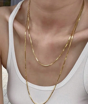 Chloe Extra Long Rope Chain / 18K Gold Plated - Nina Kane Jewellery