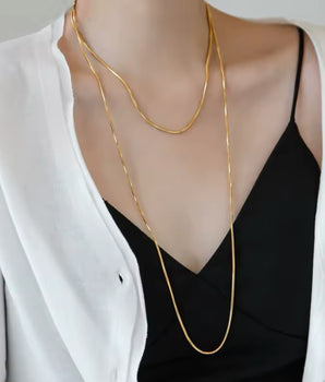 Chloe Extra Long Rope Chain / 18K Gold Plated - Nina Kane Jewellery