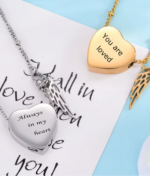 Custom Heart Urn Necklaces / 18K Gold Plated - Nina Kane Jewellery