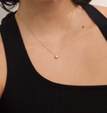 Dainty Solitaire Gemstone Necklace view 2