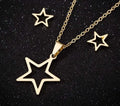 Elle Star Necklace & Earrings Set /  Stainless Steel view 1