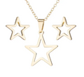 Elle Star Necklace & Earrings Set /  Stainless Steel view 2