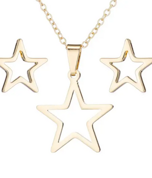 Elle Star Necklace & Earrings Set /  Stainless Steel - Nina Kane Jewellery