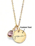 Keira Engravable Medalion Necklaces view 1