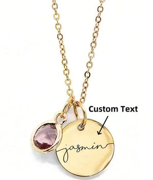 Keira Engravable Medalion Necklaces / 18K Gold Plated - Nina Kane Jewellery