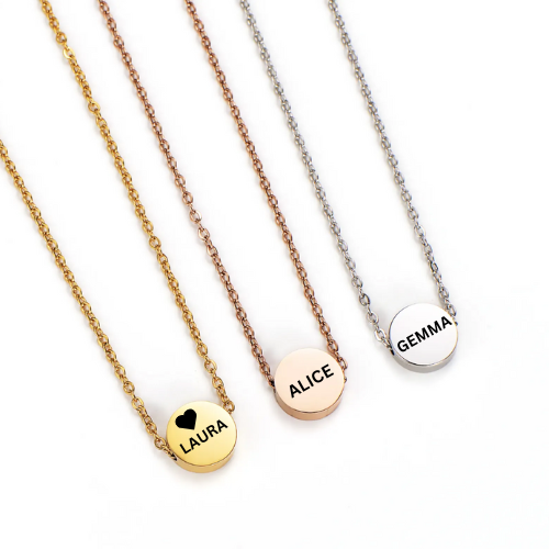 Melanie Round Engravable Pendants