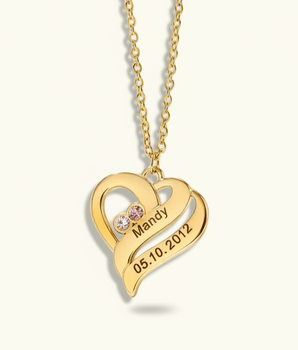 Naples Personalised Heart Pendants - Nina Kane Jewellery