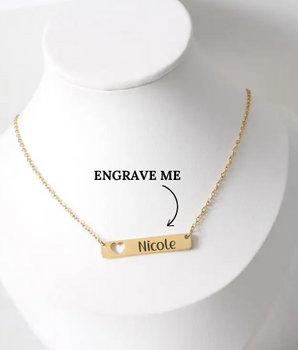 Nicole Personalised Tab Necklaces / 18K Gold Plated - Nina Kane Jewellery