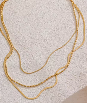Sedona Triple Layer Necklace / 18K Gold Plated - Nina Kane Jewellery