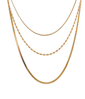 Sedona Triple Layer Necklace / 18K Gold Plated - Nina Kane Jewellery