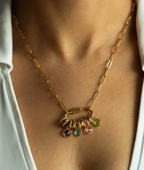 Sophia Lock Pendant Necklace / 18K Gold Plated - Nina Kane Jewellery