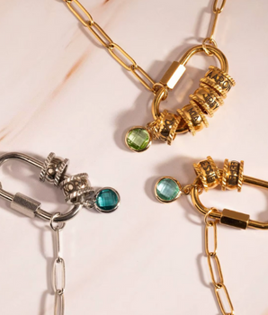 Sophia Lock Pendant Necklace / 18K Gold Plated - Nina Kane Jewellery