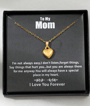 To My Mum Engravable Heart Necklace / 18K Gold Plated - Nina Kane Jewellery