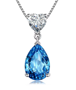 Sisi Blue Gemstone Necklaces / 925 Sterling Silver - Nina Kane Jewellery