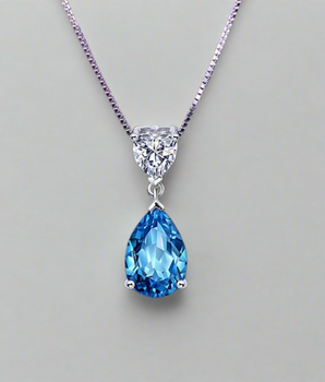 Sisi Blue Gemstone Necklaces / 925 Sterling Silver - Nina Kane Jewellery