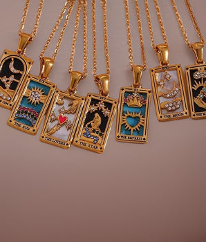 Evangeline Tarot Card Pendants / Stainless Steel - Nina Kane Jewellery